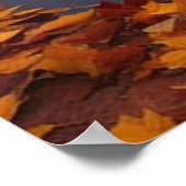 Autumn Boat on a Tranquil River Wall Art ポスター (角)