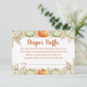 Autumn Boho Pampas Grass Diaper Raffle Card サンキューカード (スタンド正面)