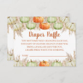 Autumn Boho Pampas Grass Diaper Raffle Card サンキューカード (正面/裏面)
