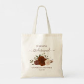 Autumn Boho Roses Elegant Bridesmaid Wedding Favor トートバッグ (裏面)