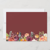 Autumn Botanical Floral Gold Script Photo セーブザデート (裏面)