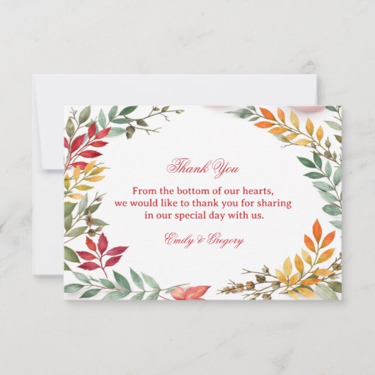 Autumn Botanical Leaves Appreciation サンキューカード (正面)