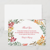 Autumn Botanical Leaves Appreciation サンキューカード (正面/裏面)