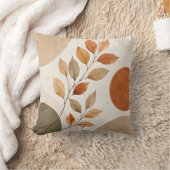 Autumn Botanical Leaves Decorative Pillow クッション (ブランケット)