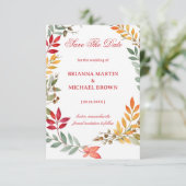 Autumn Botanical Leaves Frame セーブザデート (スタンド正面)