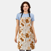 Autumn Botanical Leaves Minimalist  エプロン (着用した状態)