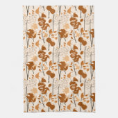 Autumn Botanical Leaves Minimalist  キッチンタオル (縦)