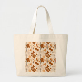 Autumn Botanical Leaves Minimalist  ラージトートバッグ