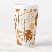Autumn Botanical Leaves Minimalist Mug カフェラテマグ (正面)
