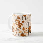 Autumn Botanical Leaves Minimalist Mug コーヒーマグカップ (正面左)