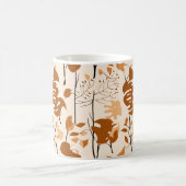 Autumn Botanical Leaves Minimalist Mug コーヒーマグカップ (中央)