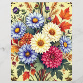 Autumn Bouquet Asters and Dahlias Scrapbook Paper (裏面)