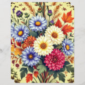 Autumn Bouquet Asters and Dahlias Scrapbook Paper (正面/裏面)