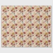 Autumn Bouquet Pattern Wrapping Paper Roll ラッピングペーパー (フラット)