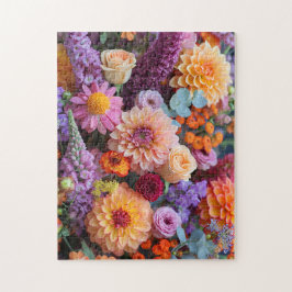 Autumn Bouquet with Dahlias, Freesias, and Gerbera ジグソーパズル