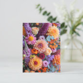 Autumn Bouquet with Dahlias, Freesias, and Gerbera ポストカード (スタンド正面)