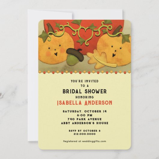 Autumn Bridal Shower 招待状 (正面)