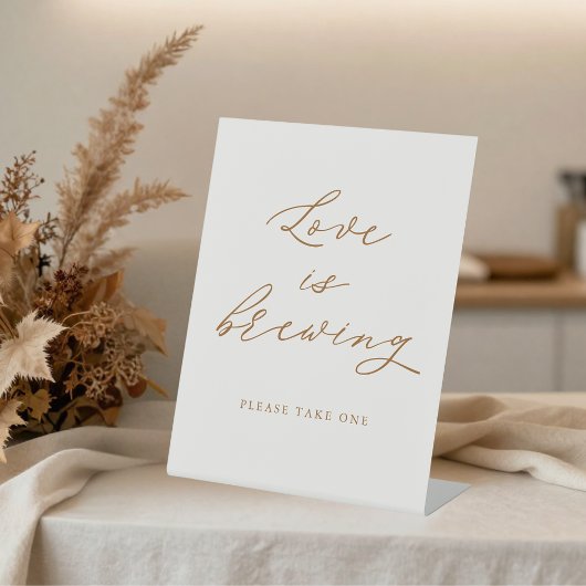 Autumn Bridal Shower Love is Brewing Coffee Favor 台座サイン