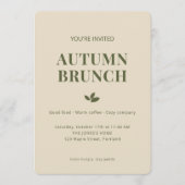 Autumn Brunch | 落ち葉 オリーブグリーン 招待状 (正面)