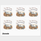 Autumn Bunny in Leaves with Funny Lazy Quote スクエアシール (シート)