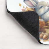 Autumn Bunny in Leaves with Funny Lazy Quote Canva マウスパッド (コーナー)