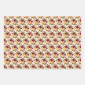 Autumn Burgundy and Orange Floral ラッピングペーパーシート (正面2)