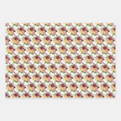 Autumn Burgundy and Orange Floral ラッピングペーパーシート (正面)