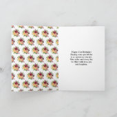 Autumn Burgundy and Orange Floral Birthday カード (内部)