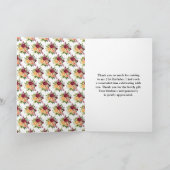 Autumn Burgundy and Orange Floral Birthday サンキューカード (内部)