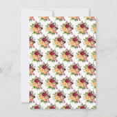 Autumn Burgundy and Orange Floral Birthday サンキューカード (裏面)