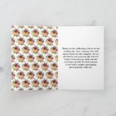 Autumn Burgundy and Orange Floral Wedding サンキューカード (内部)