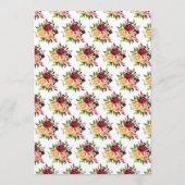 Autumn Burgundy and Orange Floral Wedding メニュー (裏面)