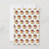 Autumn Burgundy and Orange Flowers 出欠カード (裏面)