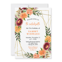 Autumn Burgundy and Orange Flowers