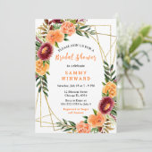 Autumn Burgundy and Orange Flowers 招待状 (スタンド正面)