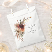 Autumn Burgundy Fall Floral Wedding フェイバーバッグ (クリップ留めされた状態)