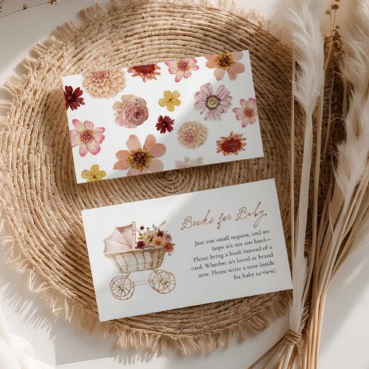 Autumn Burgundy Floral Book Request Enclosure Card エンクロージャーカード