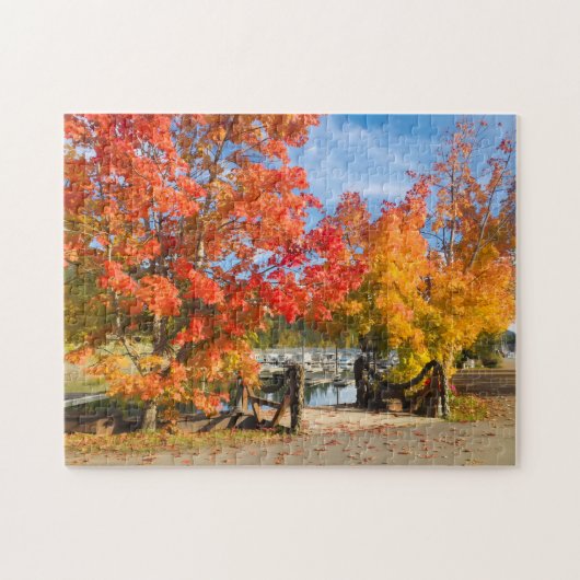 Autumn by the Lake in North Idaho 200 Piece Puzzle ジグソーパズル (横)