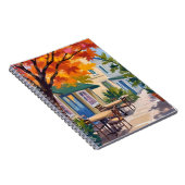 Autumn Cafe Watercolor Fall Foliage ノートブック (右側)