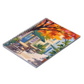 Autumn Cafe Watercolor Fall Foliage ノートブック (左側)