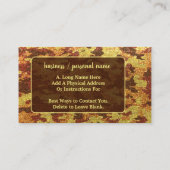 Autumn Camouflage Glitter Orange Hunting Camo 名刺 (裏面)