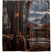 Autumn Canopy Bed Valley Shower Curtain