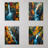 Autumn Canyon Waterfall – Vibrant Fall Forest Land (正面)
