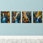 Autumn Canyon Waterfall – Vibrant Fall Forest Land (ウッドフロア)