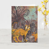 Autumn Cats Greeting Card カード (黄色い花)