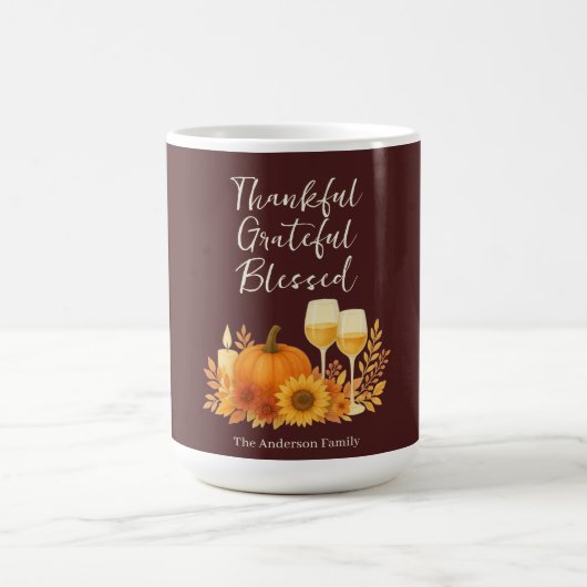 Autumn Celebration - Elegant Gold Thanksgiving  コーヒーマグカップ (中央)