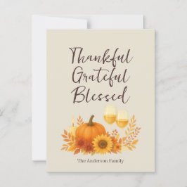 Autumn Celebration - Elegant Gold Thanksgiving ポストカード