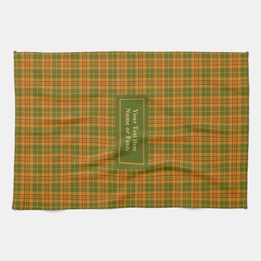 Autumn Checkered Dish Towel Personalized Gift Idea キッチンタオル (横)