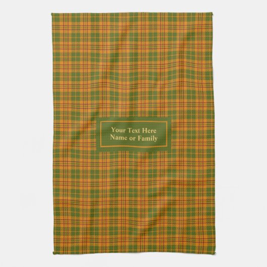 Autumn Checkered Dish Towel Personalized Gift Idea キッチンタオル (縦)