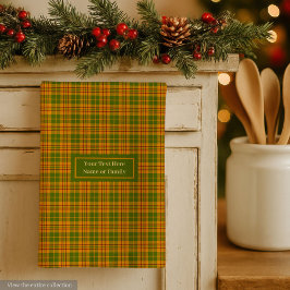 Autumn Checkered Dish Towel Personalized Gift Idea キッチンタオル